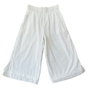 American Eagle Dreamy Drape Pull-On Wide Leg Cotton Linen Gauze Crop Gaucho Pant